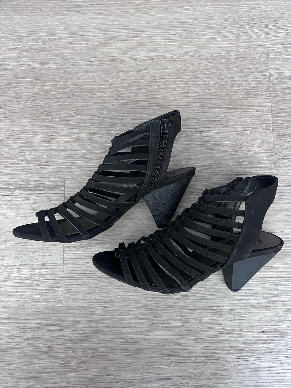 Guess Black Strappy Block Heel Sandals